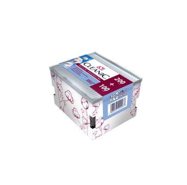 Cleanic patyczki higieniczne pudełko kwadratowe 1 op-200 + 100 szt.