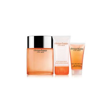 Clinique Happy For Men woda kolońska spray (100 ml) + balsam po goleniu (50 ml) + żel do mycia (50 ml)