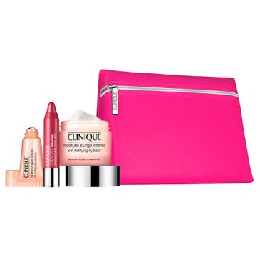 Clinique Clinique Moisture Favourites zestaw kosmetyków Moisture Surge Intense Skin Fortifying Hydrator (50 ml) + All About Eyes Serum De-Puffing Eye Massage (5 ml) + Chubby Stick Intense Moisturizing Lip Colour Balm (1.2 g)