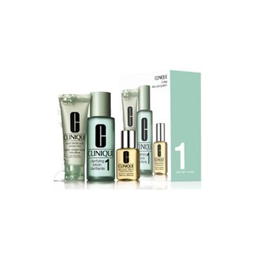 Clinique Skin Type 1 Liquid Facial Soap Extra Mild mydło w płynie (30 ml) + Clarifying Lotion 1 płyn złuszczający (30 ml) + Dramatically Different Moisturising Lotion emulsja nawilżająca (125 ml)