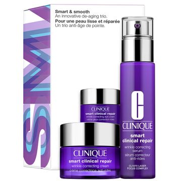 Clinique Smart & Smooth zestaw Smart Clinical Repair™ Wrinkle Correcting Serum 30ml + Smart Clinical Repair™ Wrinkle Correcting Cream 15ml + Smart Clinical Repair™ Wrinkle Correcting Eye Cream 5ml
