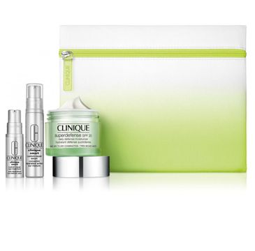 Clinique Superdefense zestaw prezentowy Cream SPF20 (50 ml) + Smart Serum (10 ml) + Smart Eye Treatment (15 ml) + kosmetyczka