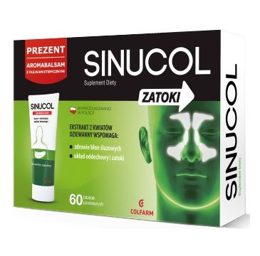 Colfarm Sinucol Zatoki suplement diety 60 tabletek + Aromabalsam 20g