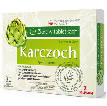 Colfarm Zioła w Tabletkach Karczoch suplement diety 30 tabletek