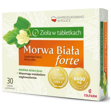 Colfarm Zioła w Tabletkach Morwa Biała Forte suplement diety 30 tabletek