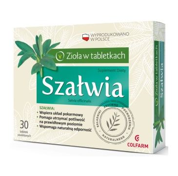 Colfarm Zioła w Tabletkach Szałwia suplement diety 30 tabletek