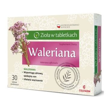 Colfarm Zioła w Tabletkach Waleriana suplement diety 30 tabletek
