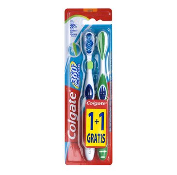 Colgate 360° Whole Mouth Clean szczoteczka miękka 1+1 gratis