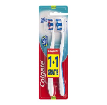 Colgate 360° Whole Mouth Clean szczoteczka średnia 1+1 gratis