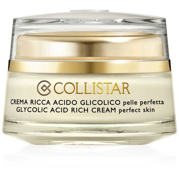 Collistar Attivi Puri Glycolic Acid Rich Cream Perfect Skin przeciwstarzeniowy nawilżający krem do twarzy z kwasem glikolowym 50ml