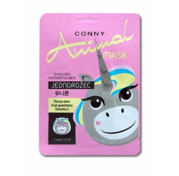 Conny Animal Mask Jednorożec maseczka rozświetlająca w płachcie 21ml