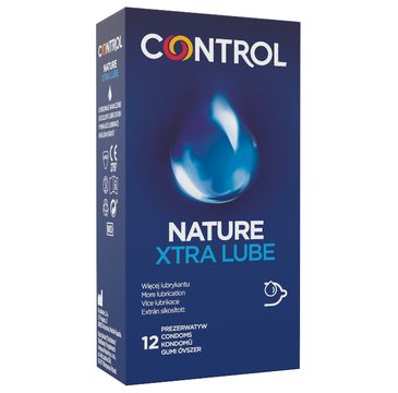 Control Nature Xtra Lube dodatkowo nawilżane ergonomiczne prezerwatywy z naturalnego lateksu 12szt.
