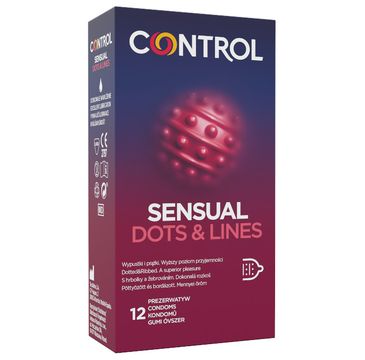 Control Sensual Dots & Lines prezerwatywy prążkowane z wypustkami (12 szt.)