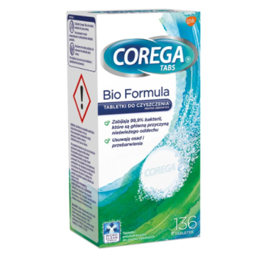 Corega Tabs Bio Formula tabletki do czyszczenia protez zębowych (136 tab.)