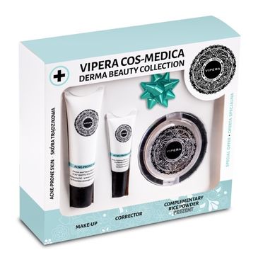 Cos-Medica Derma Beauty Collection zestaw kosmetyków 02 do cery trądzikowej matująco-kryjący fluid 25ml + korektor 8ml + puder ryżowy 13g