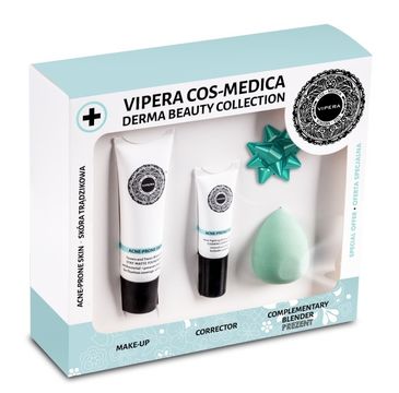 Cos-Medica Derma Beauty Collection zestaw kosmetyków 03 do cery trądzikowej fluid matująco-kryjący 25ml + korektor 8ml + blender