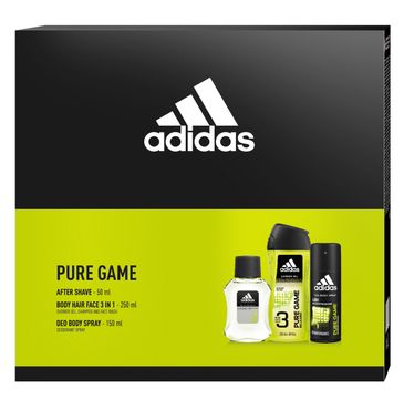 Adidas Zestaw prezentowy Pure Game Men deo spray 150ml+żel pod prysznic 250ml+woda po goleniu 50ml