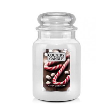 Country Candle duża świeca zapachowa z dwoma knotami - Candy Cane Lane (680 g)