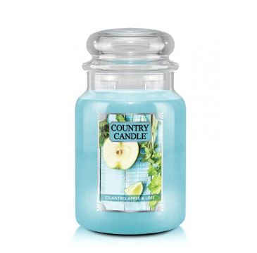 Country Candle duża świeca zapachowa z dwoma knotami - Cilantro Apple & Lime (652 g)