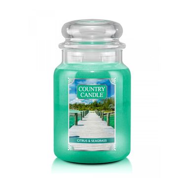 Country Candle duża świeca zapachowa z dwoma knotami - Citrus & Seagrass (652 g)