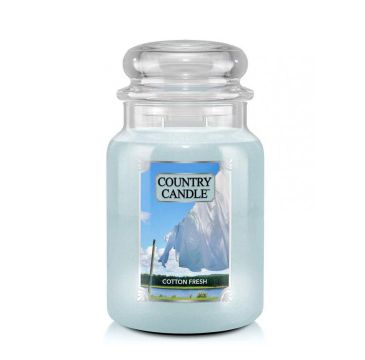 Country Candle Duża świeca zapachowa z dwoma knotami Cotton Fresh (652 g)