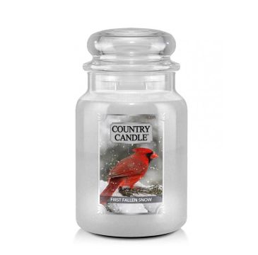 Country Candle duża świeca zapachowa z dwoma knotami - First Fallen Snow (680 g)