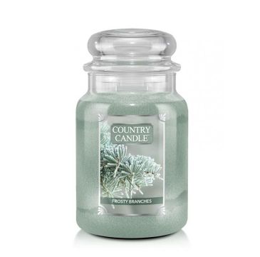 Country Candle duża świeca zapachowa z dwoma knotami - Frosty Branches (652 g)