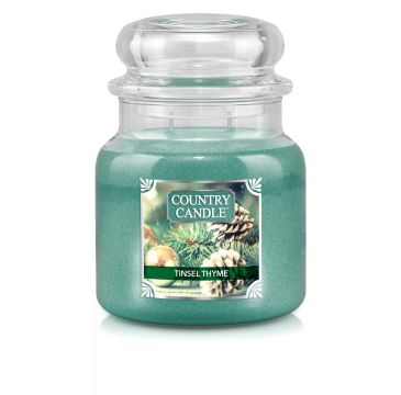 Country Candle średnia świeca zapachowa z dwoma knotami - Tinsel Thyme (453 g)