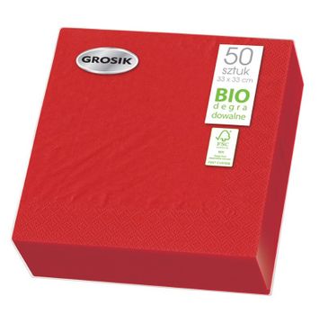 Grosik – Serwetki czerwone 30x30 (50 szt)