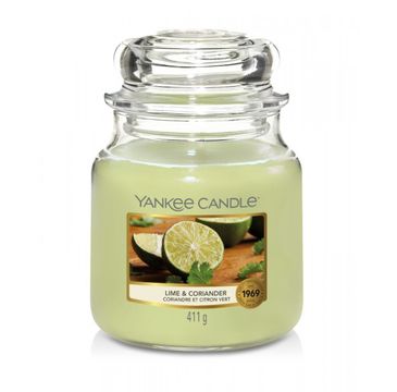 Yankee Candle – Świeca zapachowa średni słój Lime & Coriander (411 g)