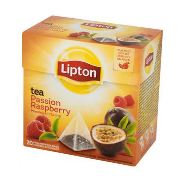 Lipton Black Tea herbata czarna aromatyzowana Malina & Marakuja 20 torebek 32g