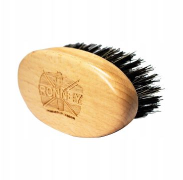 Ronney Wooden Beard Brush drewniana szczotka do brody z naturalnego włosia Mała Jasna (1 szt.)