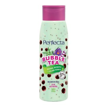 Perfecta Bubble Tea silnie odżywiający balsam do ciała Szafran + Rozmaryn + Zielona Herbata (400 ml)