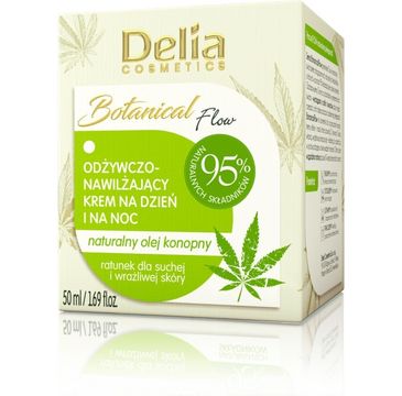 Delia Botanical Flow Odżywczo nawilżający krem na dzień i na noc z naturalnym olejem konopnym (50 ml)