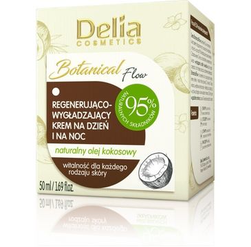 Delia – Botanical Flow Regenerująco-wygładzający krem na dzień i na noc z naturalnym olejem kokosowym (50 ml)