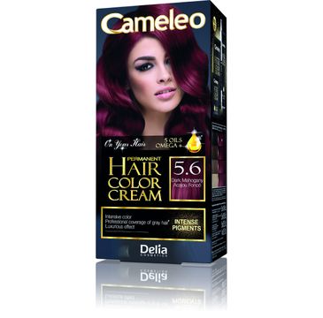 Delia Cosmetics Cameleo HCC farba do każdego typu włosów permanentna omega+ nr 5.6 dark mahogany 60 ml