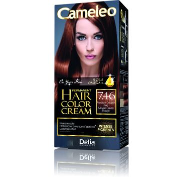 Delia Cosmetics Cameleo HCC farba do każdego typu włosów permanentna omega+ nr 7.46 medium copper red 60 ml