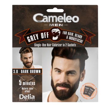 Delia Cosmetics Cameleo Men Krem koloryzujący do włosów,brody i wąsów nr 3.0 dark brown 15ml x 2