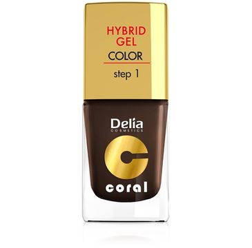 Delia Cosmetics Coral Hybrid Gel Emalia do paznokci nr 07 ciemna czekolada 11 ml