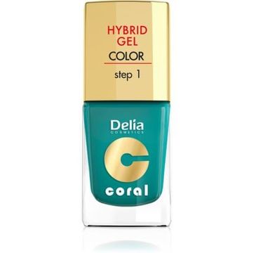 Delia Cosmetics Coral Hybrid Gel Emalia do paznokci nr 10 metaliczna zieleń 11 ml