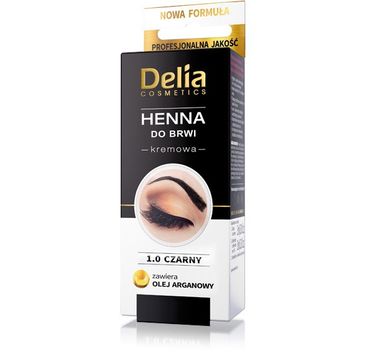 Delia Cosmetics Henna do brwi kremowa nr 1.0 Czarna 2 ml