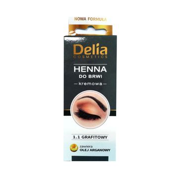 Delia Cosmetics Henna do brwi kremowa nr 1.1 Grafitowa 2 ml