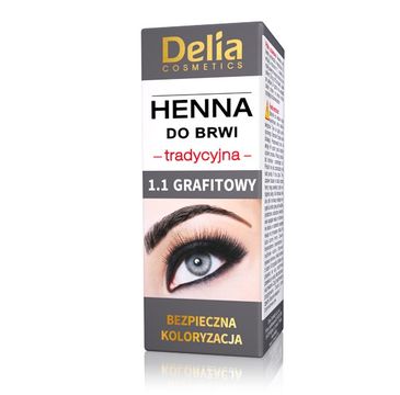 Delia Cosmetics Henna do brwi tradycyjna 1.1 Grafitowa (1 szt.)