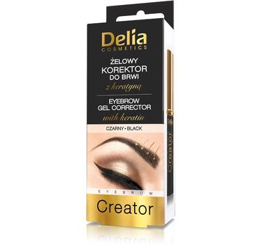 Delia Cosmetics Korektor do brwi żelowy z keratyną czarny (7 ml)