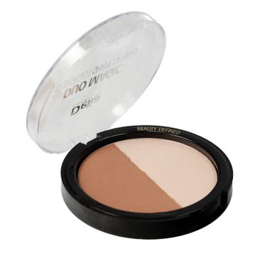 Delia Cosmetics puder rozświetlająco - brązujący do twarzy Duo Magic Shape Defined nr 101 Light Glam 9 g