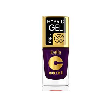 Delia – Lakier hybrydowy Coral nr 62 perłowy bakłażan (11 ml)