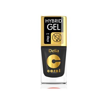 Delia – Lakier hybrydowy Coral nr 64 złota czerń (11 ml)