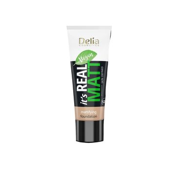 Delia – Wegański podkład matujący odżywczo-nawilżający It's Real Matt nr 102 (30 ml)