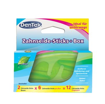 DenTek On The Go Floss Pick Cases zestaw wykałaczki do zębów z nitką 12szt + dwa pudełeczka (1 szt.)