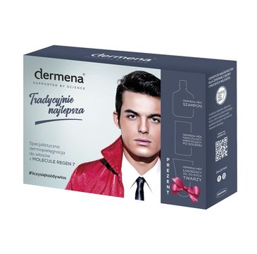 Dermena â€“ Men Zestaw prezentowy szampon 200ml+krem po goleniu 50ml+Å¼el do mycia twarzy 150ml (1 szt.)